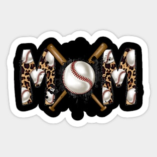 Baseball mom, leopard baseball mom, cute baseball mom Sticker